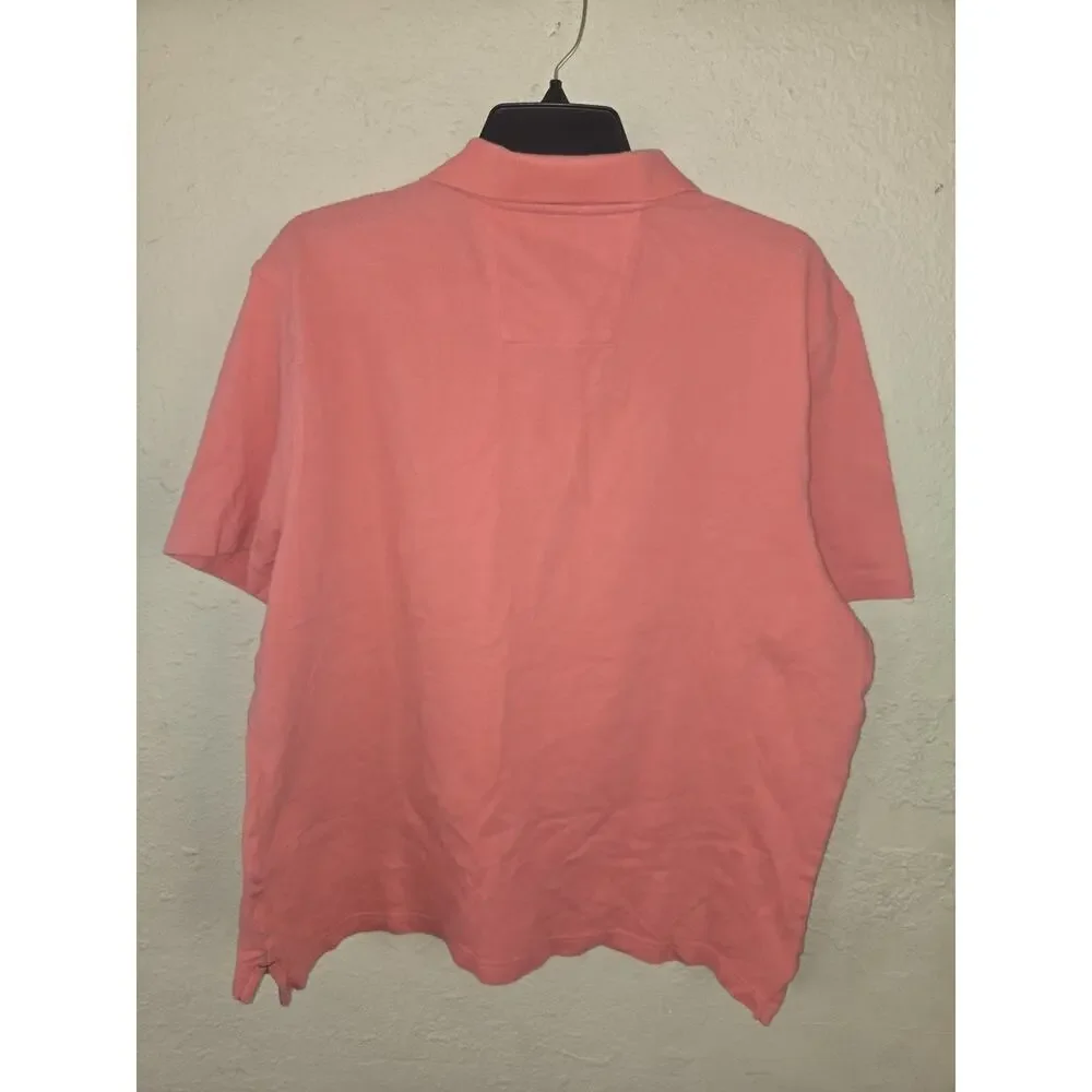Nautica Polo Shirt, Mens Pink Casual Short Sleeve Top, Size XL